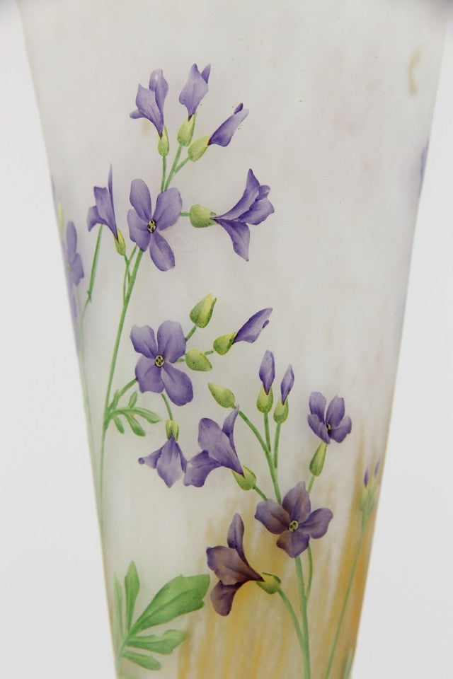 ドーム兄弟（ドームナンシー）紫ナズナの花瓶　 フランス製 1910年頃