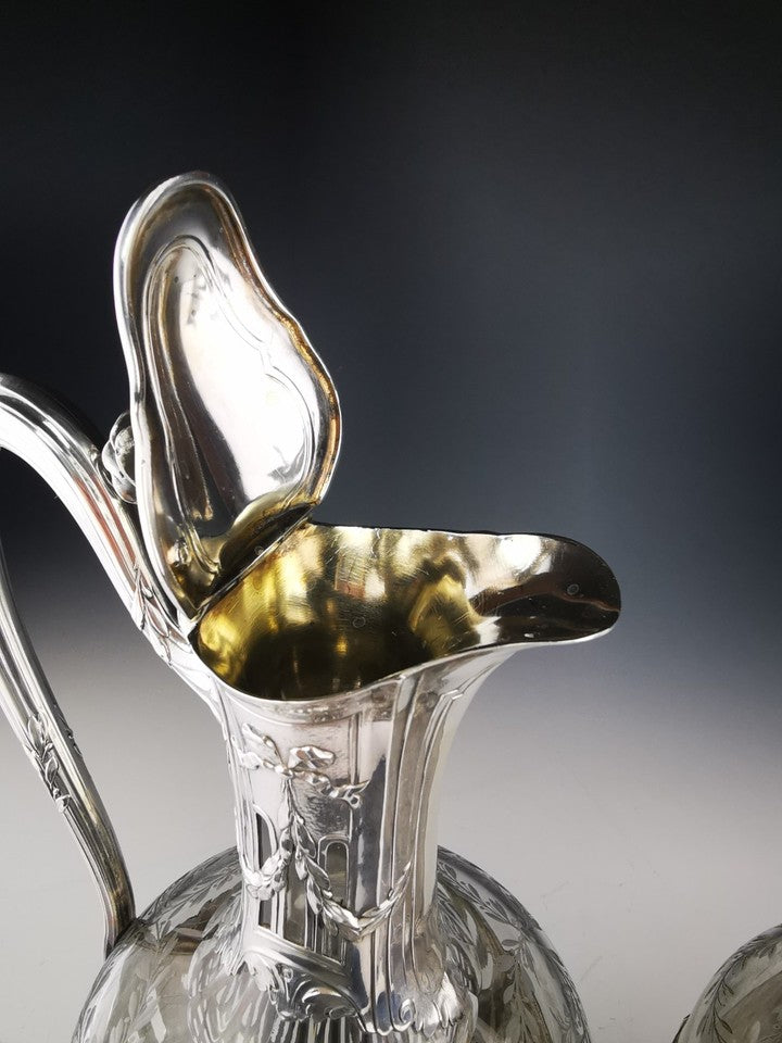 ピュイフォルカ - 純銀製（950）とクリスタルの水差し一対