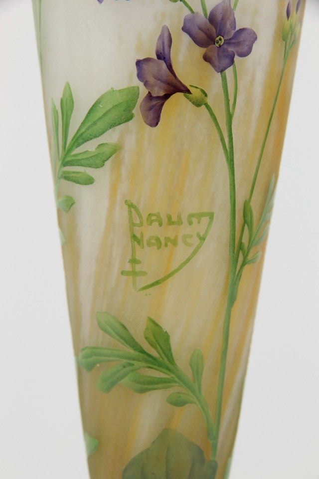 ドーム兄弟（ドームナンシー）紫ナズナの花瓶　 フランス製 1910年頃