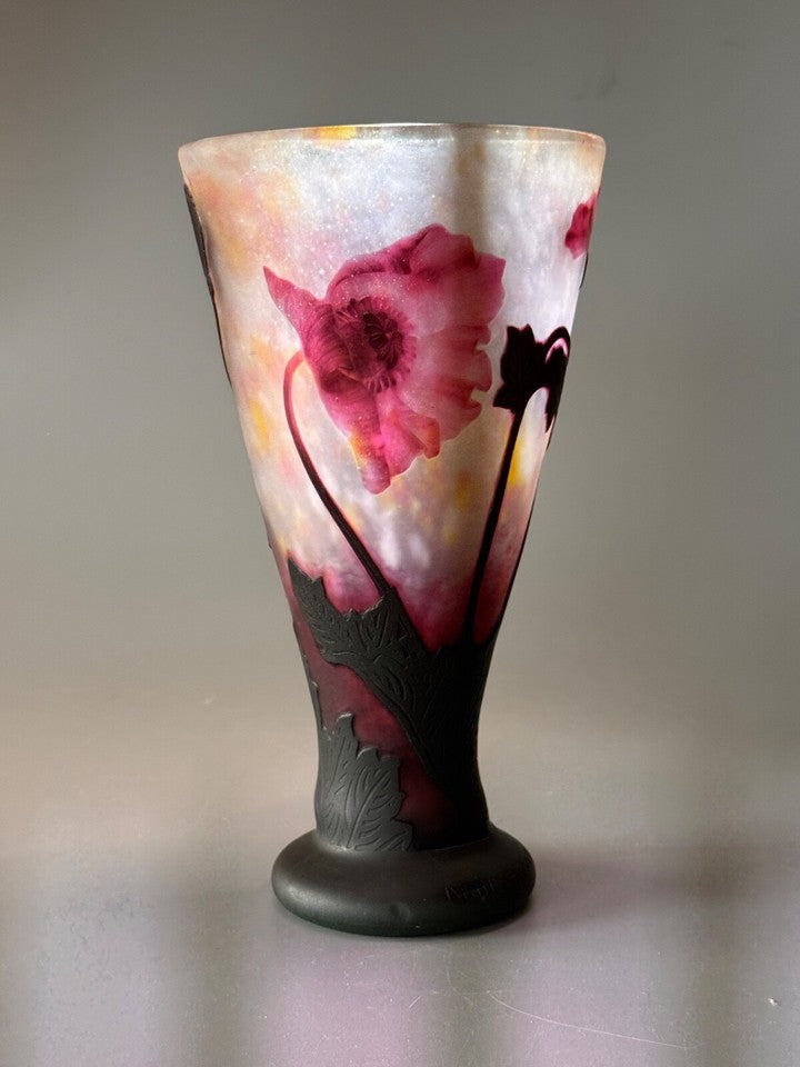 ドーム兄弟（ドームナンシー） 芸術的なケシの花の花瓶 1900年頃の作品