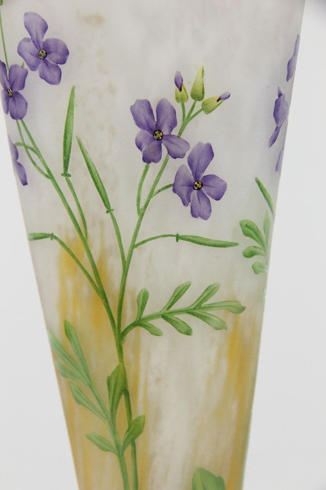 ドーム兄弟（ドームナンシー）紫ナズナの花瓶　 フランス製 1910年頃