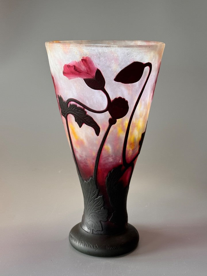ドーム兄弟（ドームナンシー） 芸術的なケシの花の花瓶 1900年頃の作品