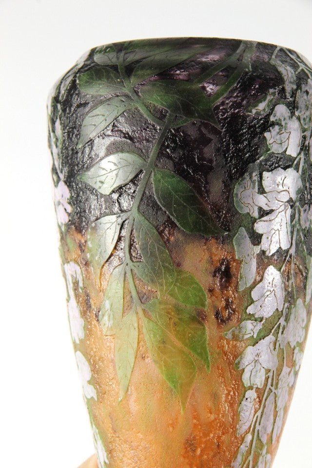ドーム兄弟『ドームナンシー』 藤の花の花瓶  アールヌーボー時代の作品