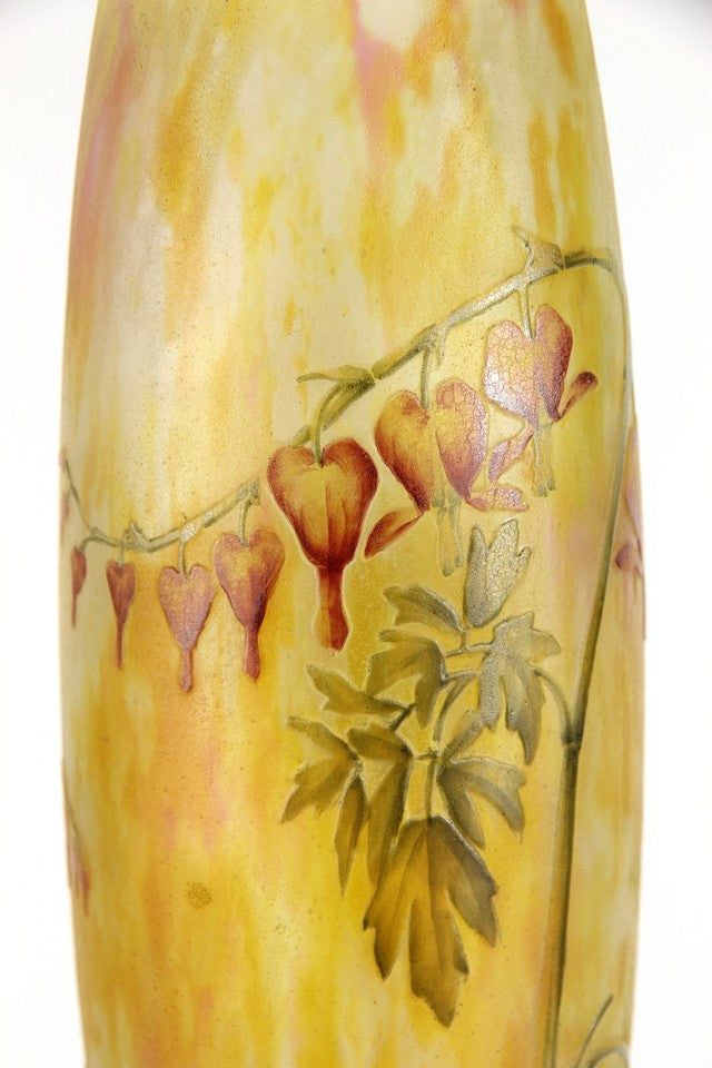 ドーム兄弟 華鬘草の花瓶 オリジナル・アールヌーボー様式のガラス アールヌーボー