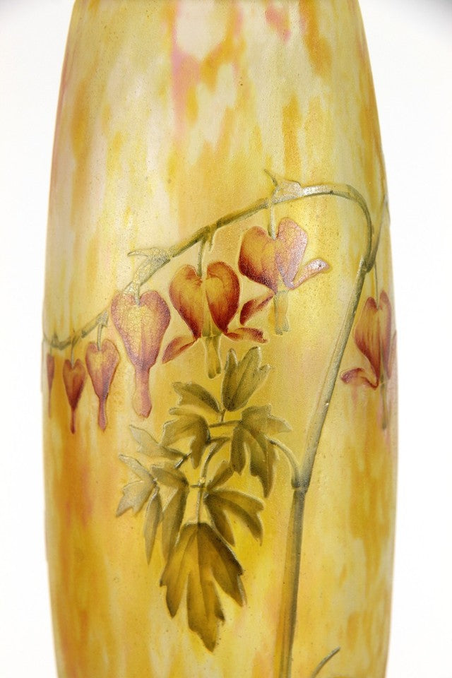 ドーム兄弟 華鬘草の花瓶 オリジナル・アールヌーボー様式のガラス アールヌーボー