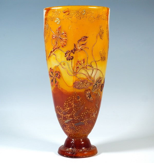希少 エミールガレ ミツバチと蘭の花瓶 初期作品 アールヌーボー
