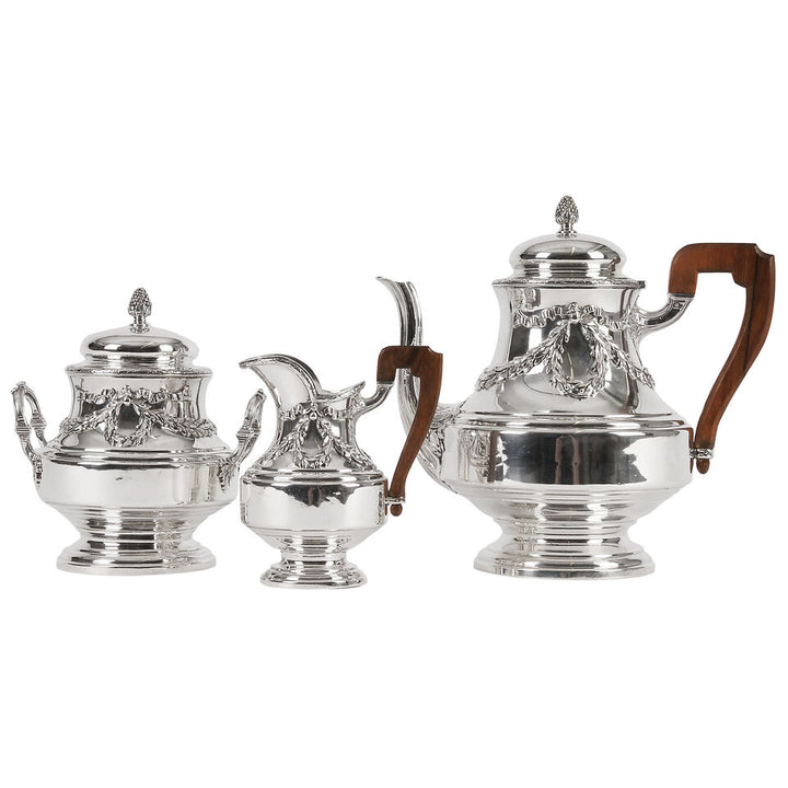 テタール製　純銀スターリングシルバースリーピースコーヒーセット　フランス 20世紀の作品