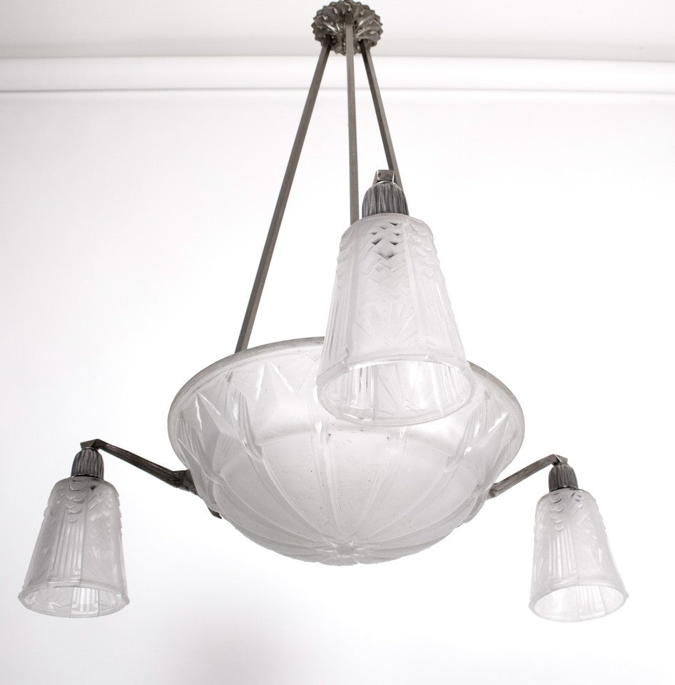 ミューラー兄弟 フレンチアールデコ シャンデリア ガラス