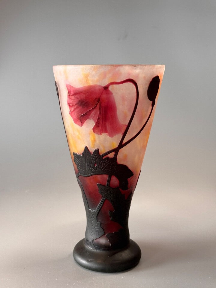 ドーム兄弟（ドームナンシー） 芸術的なケシの花の花瓶 1900年頃の作品