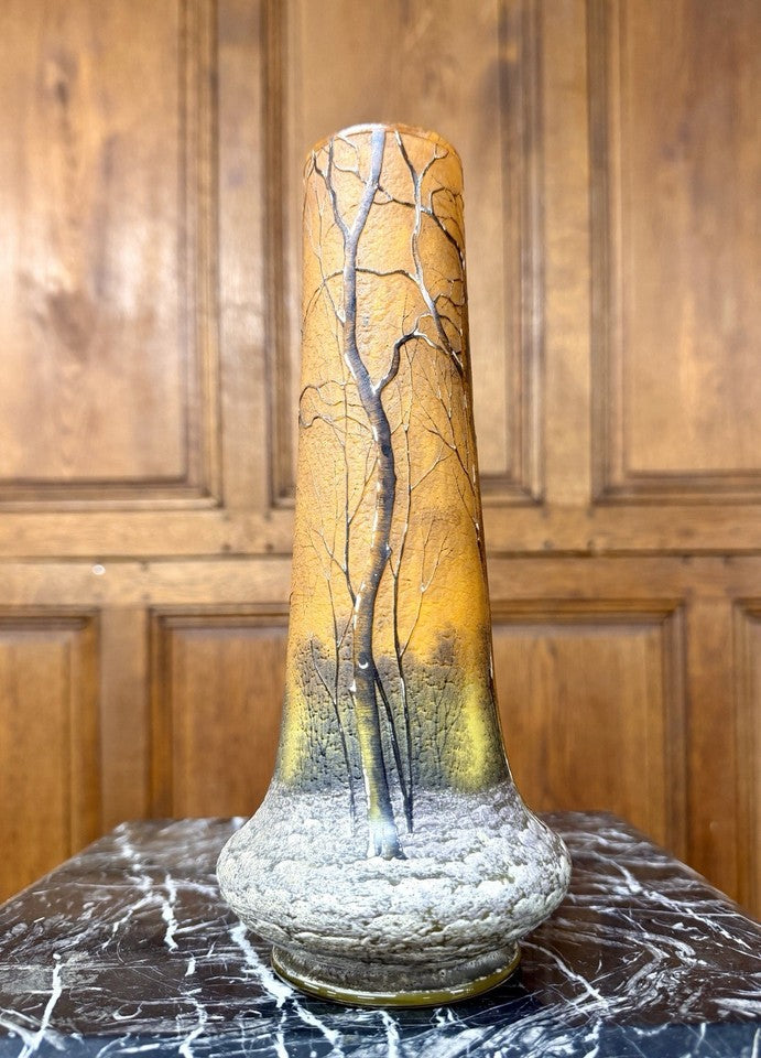 12cm ドーム ナンシー 冬景色 鉢 ボウル 美品 花器 アール ヌーボー 12cm ドーム ナンシー 冬景色 鉢 ボウル 美品 花器 アール ヌーボー