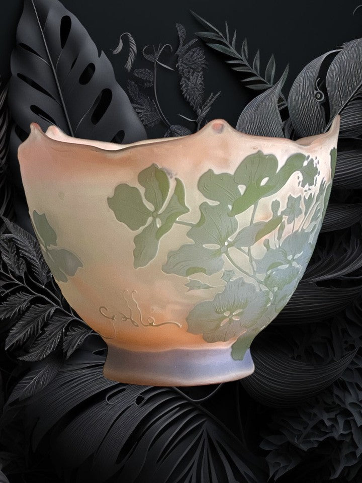 エミール・ガレ  1898-1904年頃の作品 紫陽花の花瓶 アール・ヌーヴォー時代
