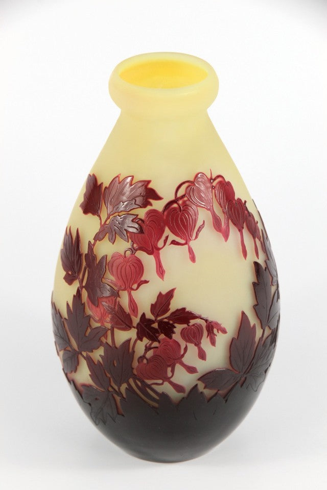 エミールガレ 華鬘草の花瓶 オリジナル アールヌーボー ガラス