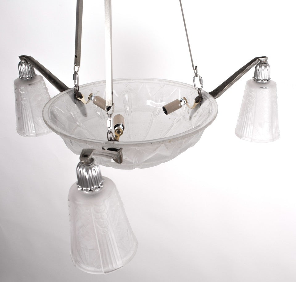 ミューラー兄弟 フレンチアールデコ シャンデリア ガラス