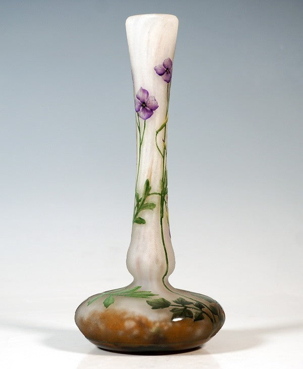 ドーム兄弟（ドームナンシー）紫ナズナの花瓶　 フランス製 1910年頃