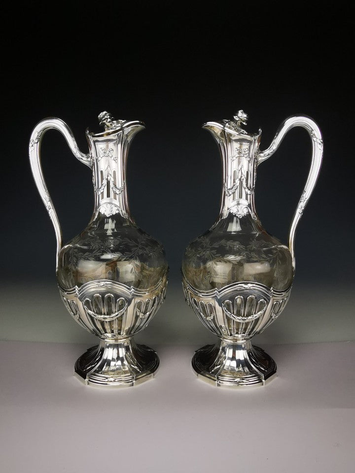 ピュイフォルカ - 純銀製（950）とクリスタルの水差し一対