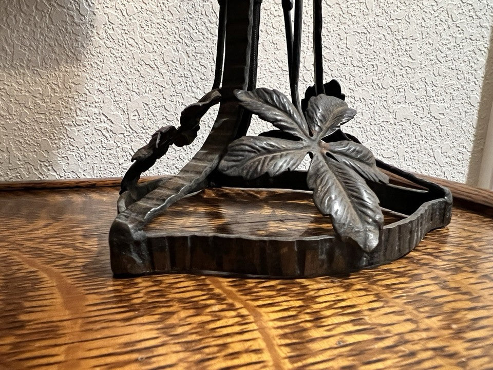 ミューラー兄弟　大型アールデコランプ 薄い紫と黄緑のガラス　1920年代