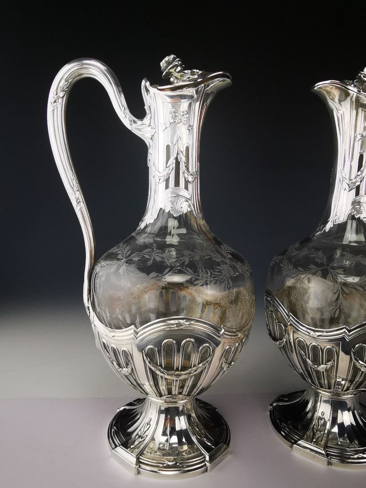 ピュイフォルカ - 純銀製（950）とクリスタルの水差し一対