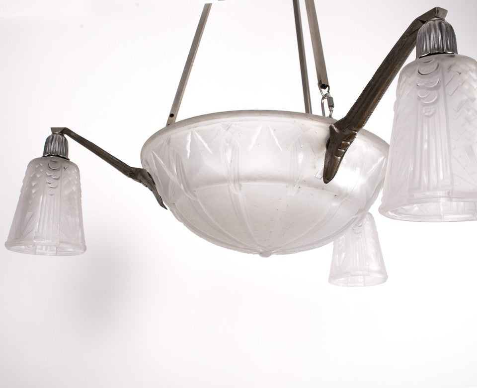 ミューラー兄弟 フレンチアールデコ シャンデリア ガラス