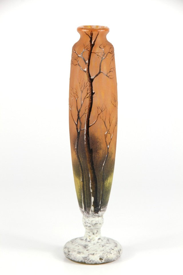 ドーム兄弟（ドームナンシー ） 冬景色が描かれた中型花瓶 アール