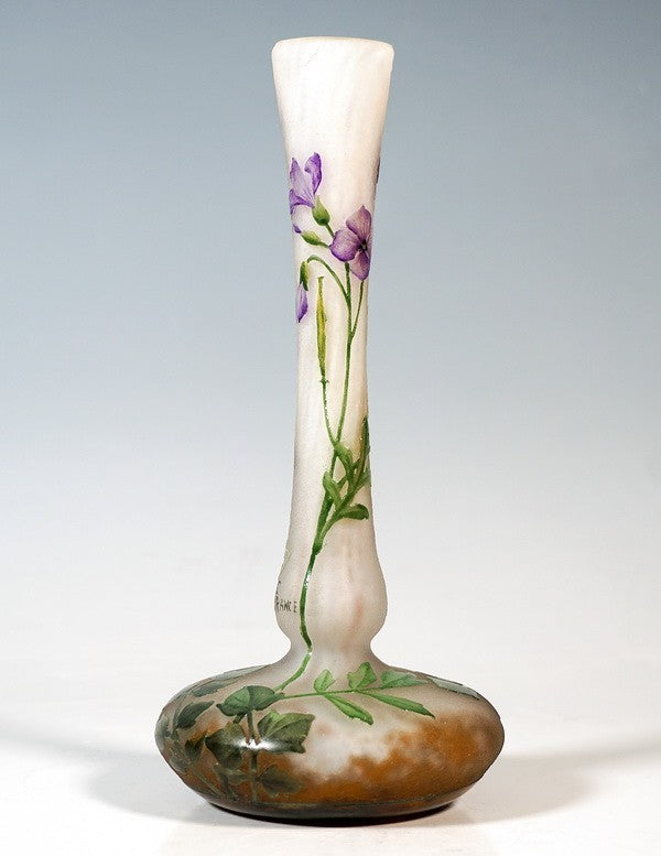 ドーム兄弟（ドームナンシー）紫ナズナの花瓶　 フランス製 1910年頃
