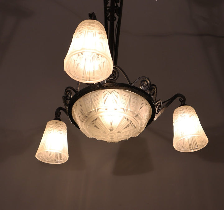 ミューラー兄弟 アンティーク フレンチアールデコ シャンデリア