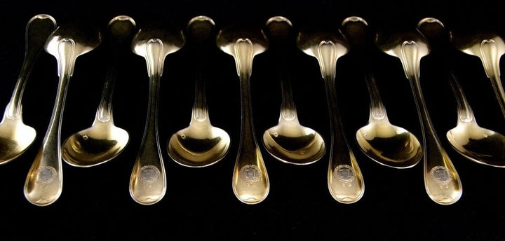 ピュイフォルカ エレガント アンティーク フレンチ バーメイル スターリング シルバー セット 36ピース 19th C