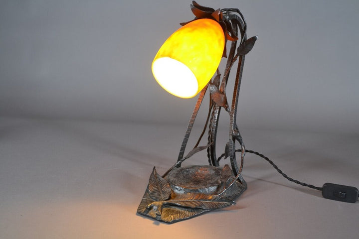 ドーム兄弟 アールデコ 1925年製 錬鉄製ランプ ドーム・ナンシー テーブル ライト