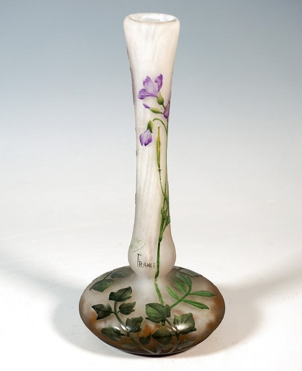 ドーム兄弟（ドームナンシー）紫ナズナの花瓶　 フランス製 1910年頃