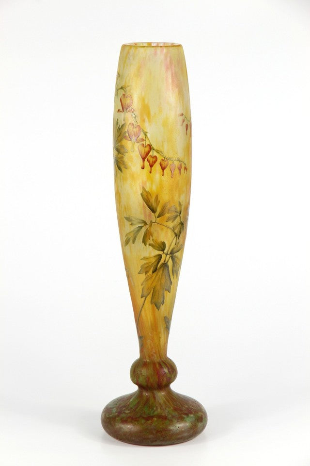 ドーム兄弟 華鬘草の花瓶 オリジナル・アールヌーボー様式のガラス アールヌーボー