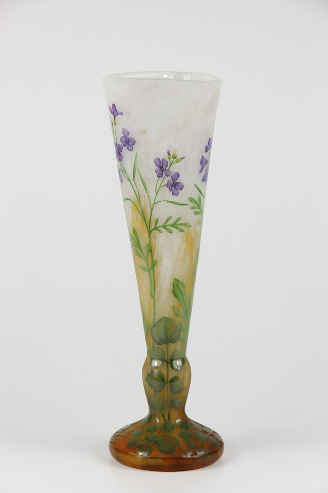 ドーム兄弟（ドームナンシー）紫ナズナの花瓶　 フランス製 1910年頃