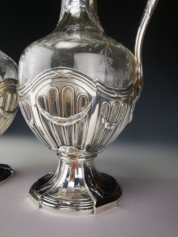 ピュイフォルカ - 純銀製（950）とクリスタルの水差し一対