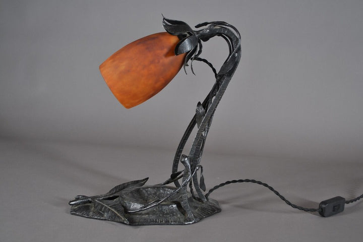 ドーム兄弟 アールデコ 1925年製 錬鉄製ランプ ドーム・ナンシー テーブル ライト