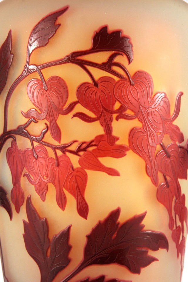 エミールガレ 華鬘草の花瓶 オリジナル アールヌーボー ガラス アールヌーボー