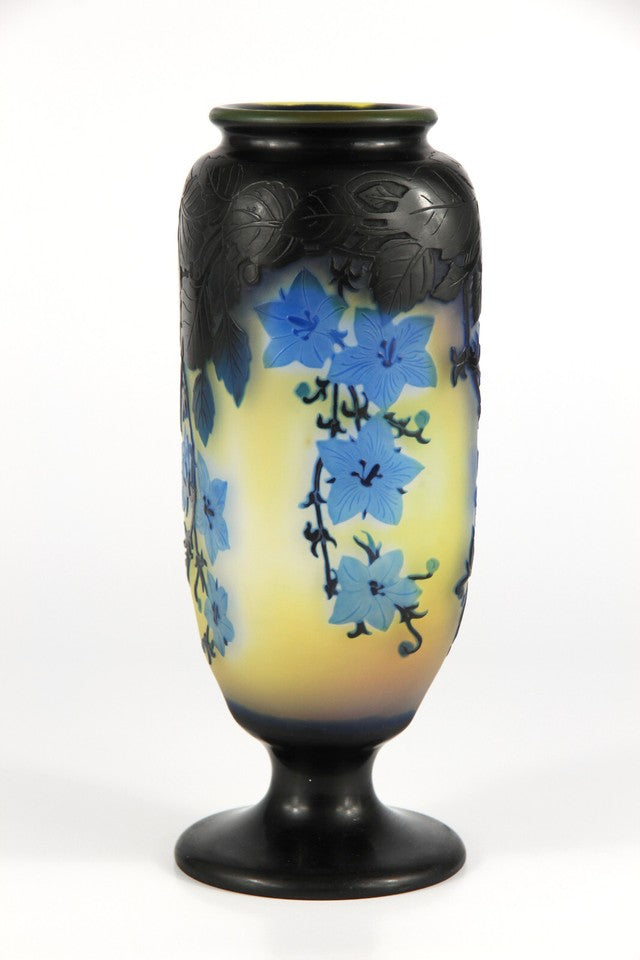 エミールガレ　桔梗（ききょう）の花が描かれた花瓶　アールヌーボー時代