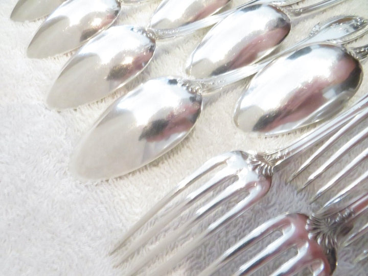 ピュイフォルカ ゴージャスな1900年製フレンチ950シルバー24ピース デザートカトラリーセット エンパイアスタイル