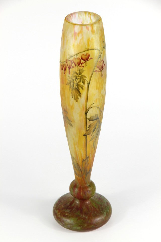 ドーム兄弟 華鬘草の花瓶 オリジナル・アールヌーボー様式のガラス アールヌーボー