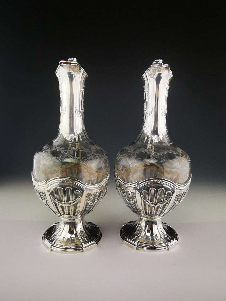 ピュイフォルカ - 純銀製（950）とクリスタルの水差し一対