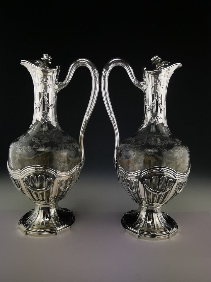 ピュイフォルカ - 純銀製（950）とクリスタルの水差し一対