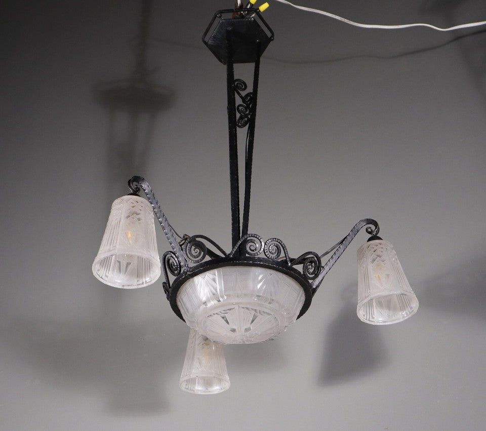 ミューラー兄弟 アンティーク フレンチアールデコ シャンデリア