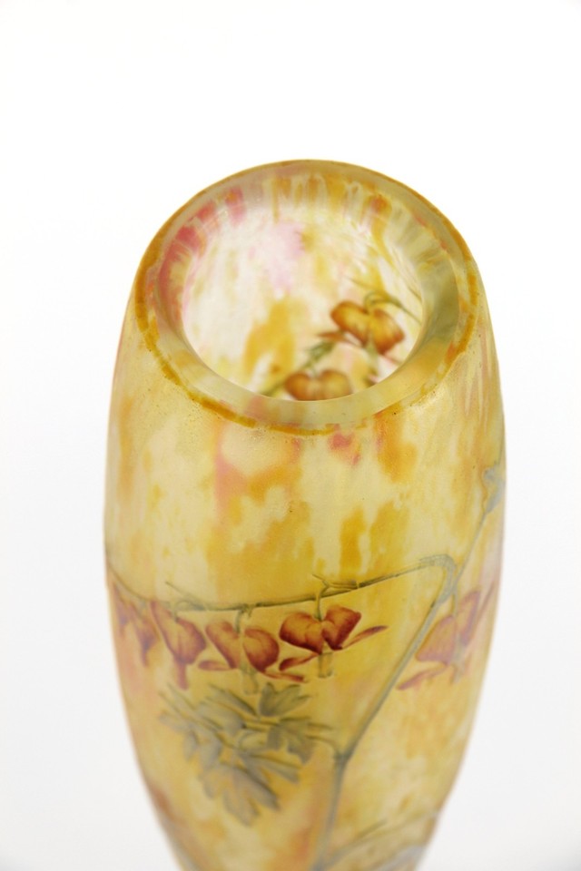 ドーム兄弟 華鬘草の花瓶 オリジナル・アールヌーボー様式のガラス アールヌーボー
