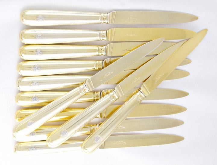 ピュイフォルカ エレガント アンティーク フレンチ バーメイル スターリング シルバー セット 36ピース 19th C