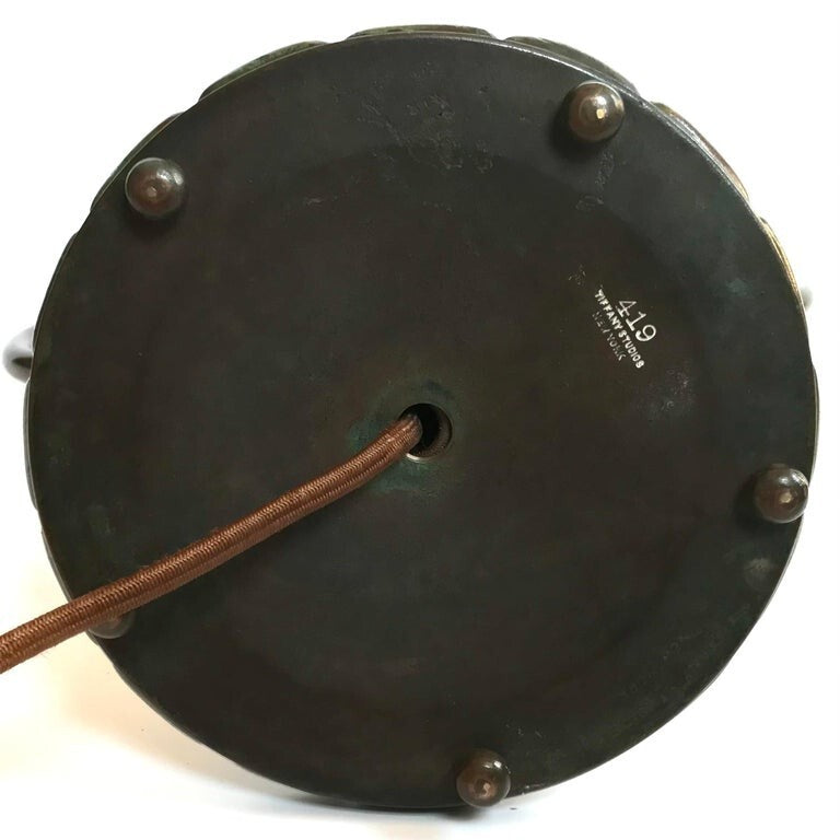 ティファニー スタジオ ブロンズ&ファブリル ハープ テーブルランプ