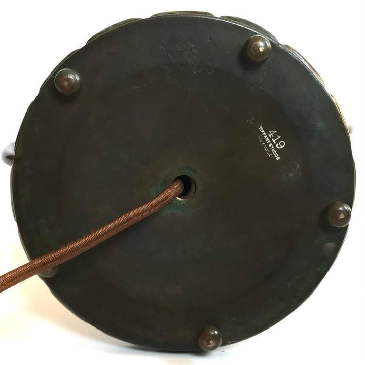 ティファニー スタジオ ブロンズ&ファブリル ハープ テーブルランプ