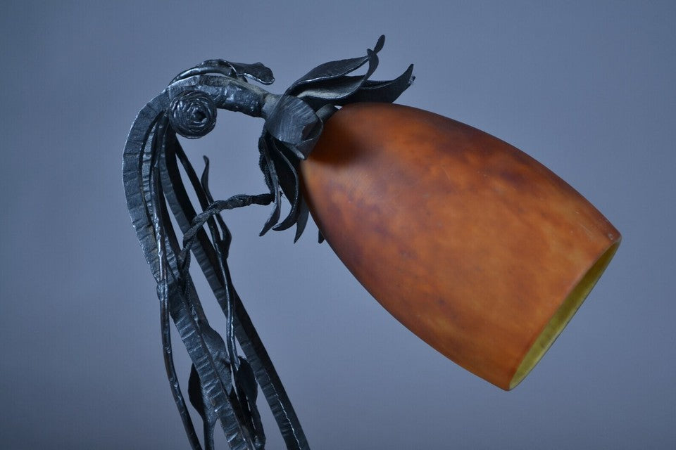 ドーム兄弟 アールデコ 1925年製 錬鉄製ランプ ドーム・ナンシー テーブル ライト