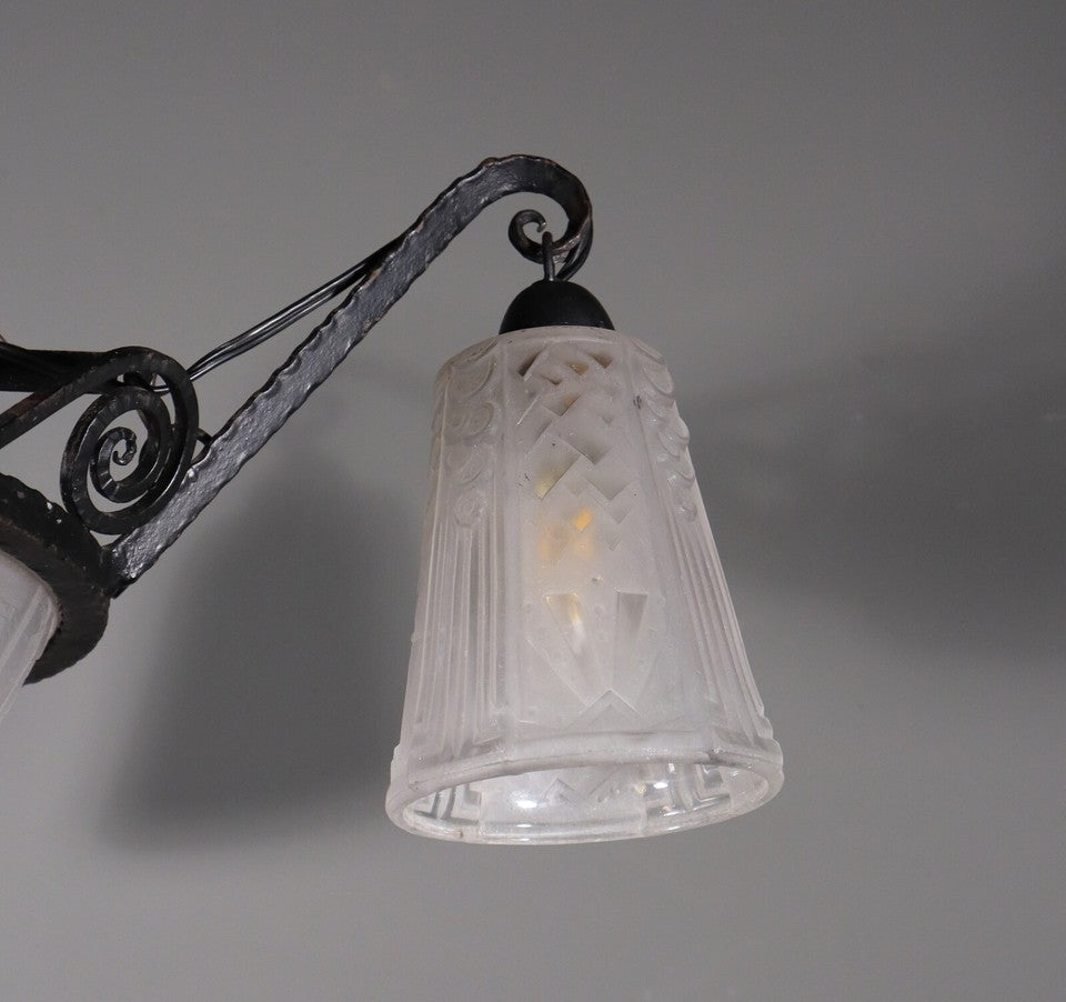 ミューラー兄弟 アンティーク フレンチアールデコ シャンデリア