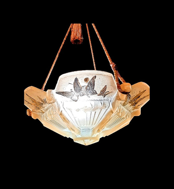 ミューラー兄弟 アールデコ ペンダント ライト ヴィンテージ オリジナル フランス 1930年代