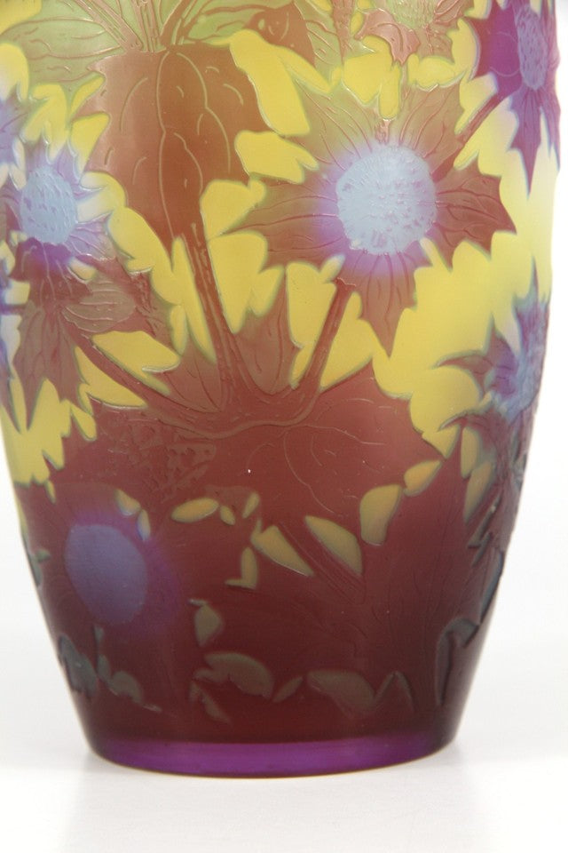 エミールガレ 花瓶 オリジナル アールヌーボー ガラス アザミの花瓶
