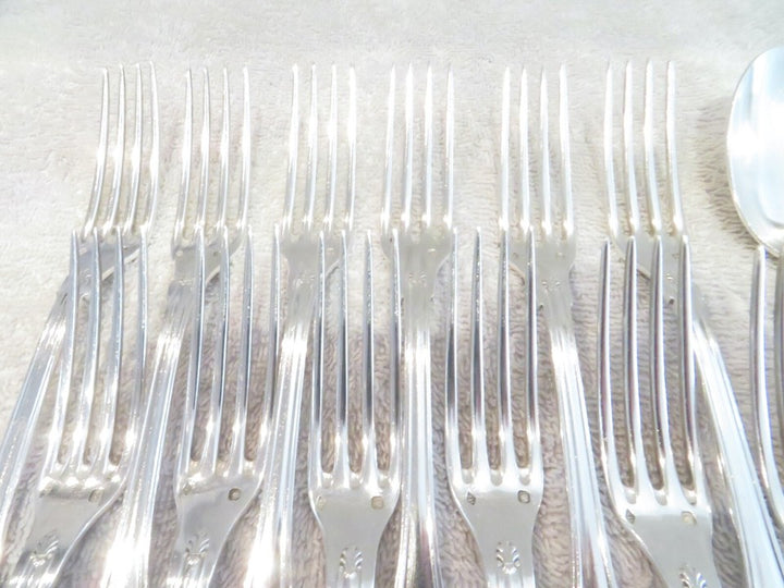 ピュイフォルカ ゴージャスな1900年製フレンチ950シルバー24ピース デザートカトラリーセット エンパイアスタイル