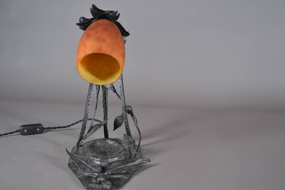 ドーム兄弟 アールデコ 1925年製 錬鉄製ランプ ドーム・ナンシー テーブル ライト