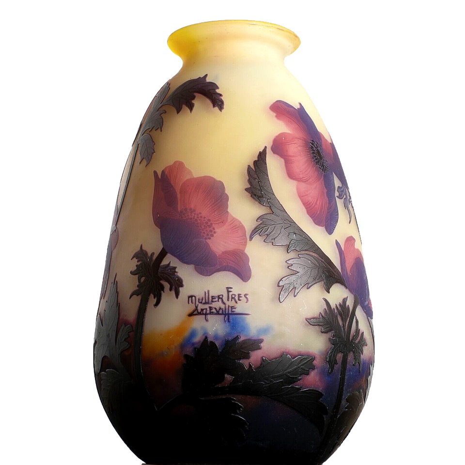 Muller Freres Luneville フラワーベース アンティーク Muller Freres Luneville フラワーベース アンティーク